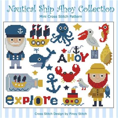 (image for) Nautical Ship Ahoy Collection Cross Stitch Pattern